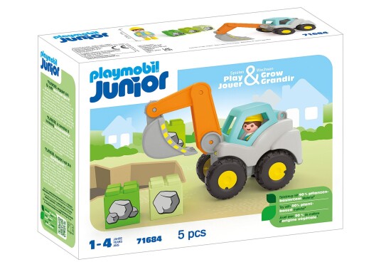 Playmobil Junior Gravemaskin Byggeplass Lekesett for Barn