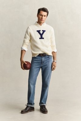 Gant YALE Merino Crew Neck Cream
