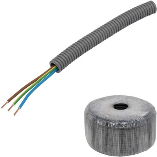 Pipelife FQ PowerFlex Kabel forhåndslagt, temperaturklasse II 100 m, 3G 1,5 mm², ytre Ø 16 mm