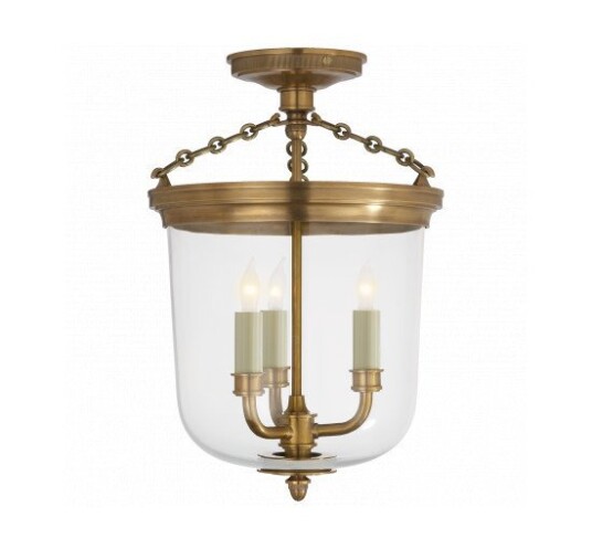 Merchant Semi-Flush Antique Brass