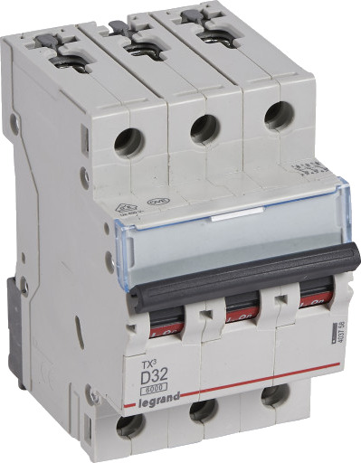 Legrand TX³ MCB automatsikring D10 3P 3M 6kA Legrand TX³ MCB automatsikring D10 3P 3M 6kA