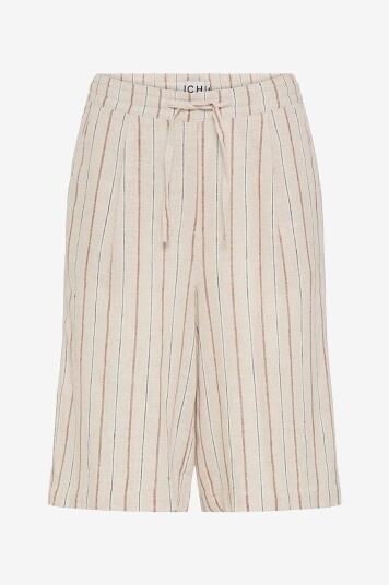 ICHI Shorts i lin ihLinno Sho2 Hvit