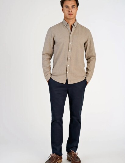 Lindbergh Linen/Cotton Shirt L/S Beige L