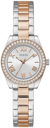 Guess Dameklokke GW0841L3 Mini Luna Sølvfarget/Rose gulltonet stål