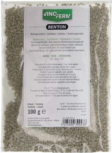 Vinoferm Benton Bentonitt 100g klaringsmiddel