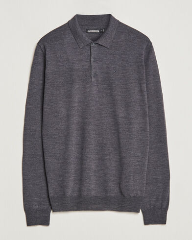 J.Lindeberg Noel Light Merino Polo Shirt Dark Grey Melange J.Lindeberg Noel Light Merino Polo Shirt Dark Grey Melange