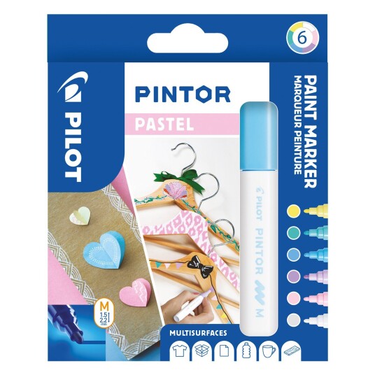 Pilot Pintor Medium 6-pakke Pastel