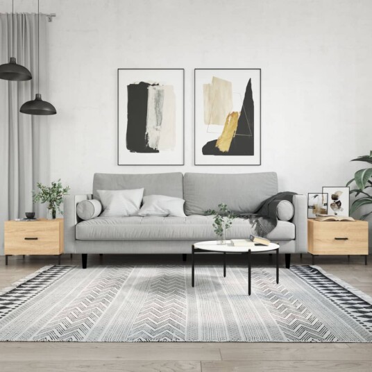 Salongbord 2 stk sonoma eik 50x50x40 cm konstruert tre 8720845428648