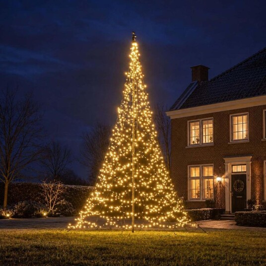 Fairybell 6 meter flaggstang belysning 1200 LED-Lys - Standard - Varm hvit