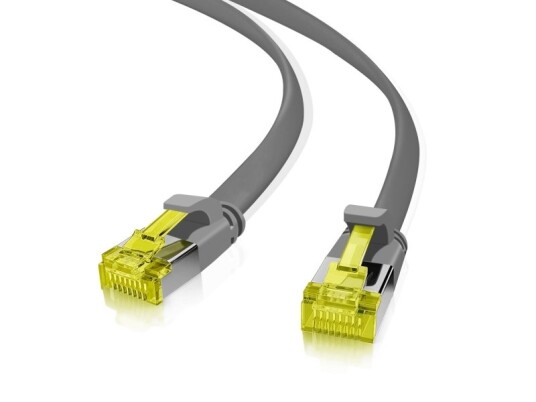 Helos Patch-Kabel Rj-45 M Zu Rj-45 M 1 M U/Ftp Cat 6A Flach Grau