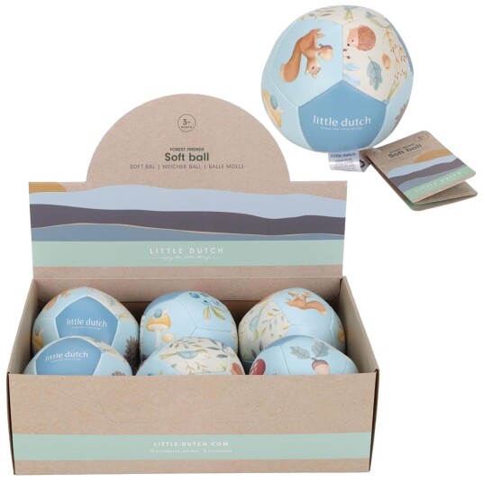 Little Dutch Forest Friends Myk Babylekeball 10 Cm Blå