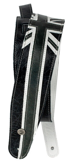 D'addario 25PRL04 Gitarreim i lær 64 mm Union Jack BW