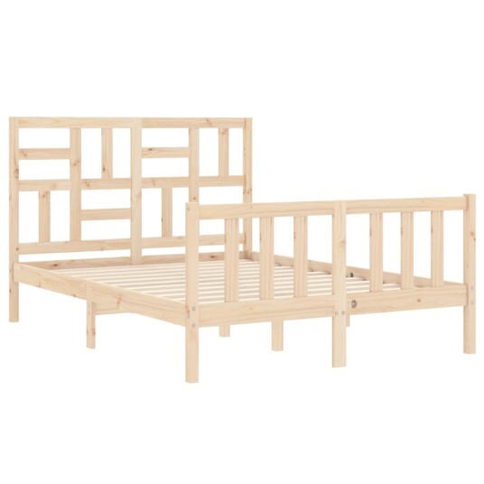 vidaXL Sengeramme med hodegavl 4FT small double heltre