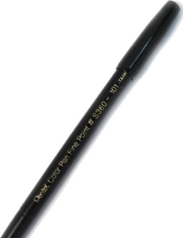 Fiberpen, Pentel S360, Fine, 0,8 Mm, Sort, Pakke A 12 Stk