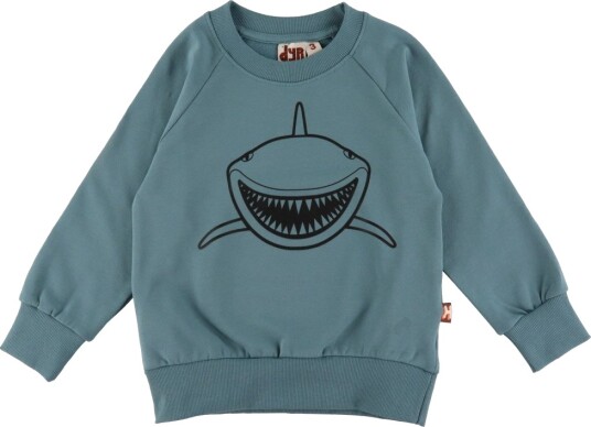 DYR Cph Collegegenser Dyrebelg Blue Grey Outline Shark DYR 2 år (92) Collegegenser Blå