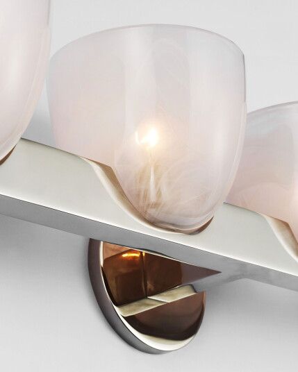 Visual Comfort Carola 4 Light Bath Sconce Polished Nickel/White Glass