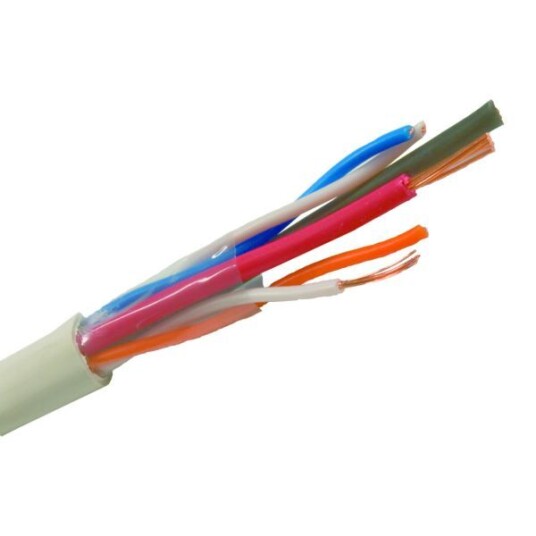 Nexans FLQQBR Alarmkabel 6,5 mm ytterdiameter, hvit 500 m, bobin