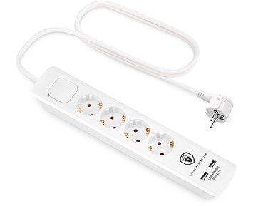 Andersson ELS 5.0 - 4 way with switch, USB 5V 2.1A, 1,5m White Andersson ELS 5.0 - 4 way with switch, USB 5V 2.1A, 1,5m White