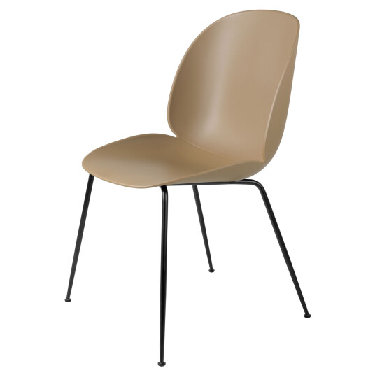 Gubi Beetle Dining Chair Conic Base Uten Trekk Black / Pastel Green Pebble Brown / Black