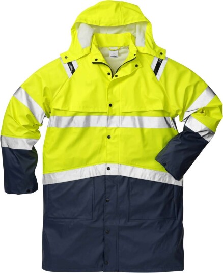 Fristads Regnrock 4634 Rs, Klass 3 Varsel Gul/marinblå 3xl Fristads Regnrock 4634 Rs, Klass 3 Varsel Gul/marinblå 3xl