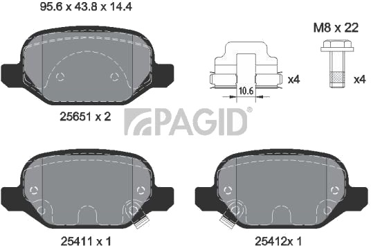 PAGID T2233N Bremseklosser