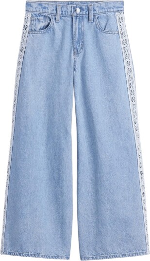 GAP Kids Low Rise Lace Trim Baggy Jeans Blue 116