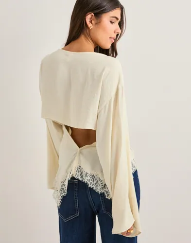 Nelly   Champagne   Sassy Lace Blouse