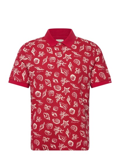 GANT Aop Ss Polo   Red   M