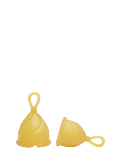HEVEA Loop Menstrual Cup Combo - Sizes 1 & 2 - Golden Blush & Golden Sand - Yellow - 1&2 HEVEA Loop Menstrual Cup Combo - Sizes 1 & 2 - Golden Blush & Golden Sand - Yellow - 1&2
