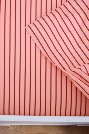 Jotex Mini Stretchlaken Krybbe Økologisk Rosa/rostfärgad SIMA 177592718206