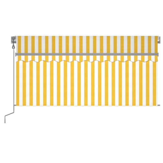 vidaXL Automatisk markise rullegardin LED vindsensor 3,5x2,5m gul hvit