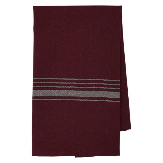 Hverdag Kjøkkenhåndkle med striper resirkulert 50x70cm Burgunder