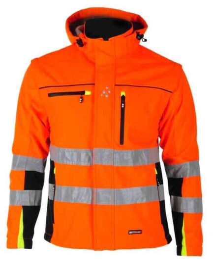 BS Bergset Softshelljakke, HiVis kl.2 Unisex, Str. L, Oransje/Sort BS Bergset Softshelljakke, HiVis kl.2 Unisex, Str. L, Oransje/Sort