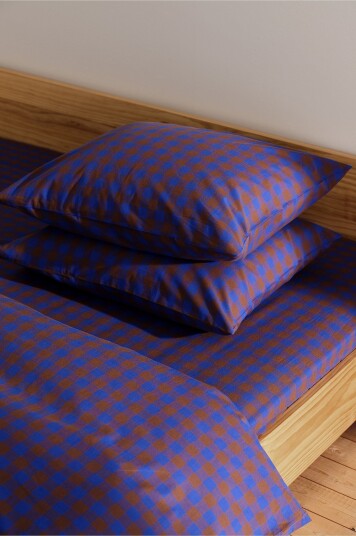 Jotex Putetrekk 2pakning 50x60 Cm Økologisk Lysebrun/klar blå LAUREN 19308831205