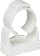 Walraven Starquick Ø 24 28Mm   Hvid Plastbøjle Lukkes Med Et Let Pres På Røret. Halogenfri.