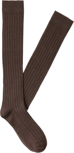 Selected Slwchloe Long Wool Blend Rib Sock - Brown - ONE SIZE