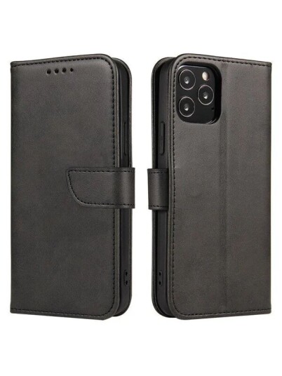 Hurtel Magnet Case elegant Case Cover with a Flap and Stand Function for Samsung Galaxy A73 Black