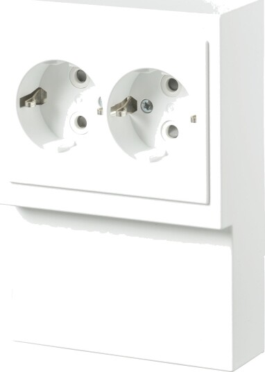 Abb Stikkontakt 402El-884 2-Veis, Hvit, Jordet