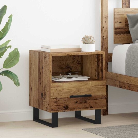  Nattbordskap Gammelt tre 40 x 35 x 47.5 cm Konstruert tre
