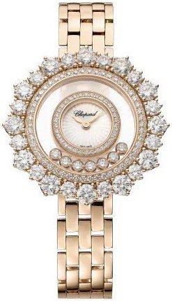 Chopard Dameklokke 209437 5601 Happy Diamonds Sølvfarget/18 karat
