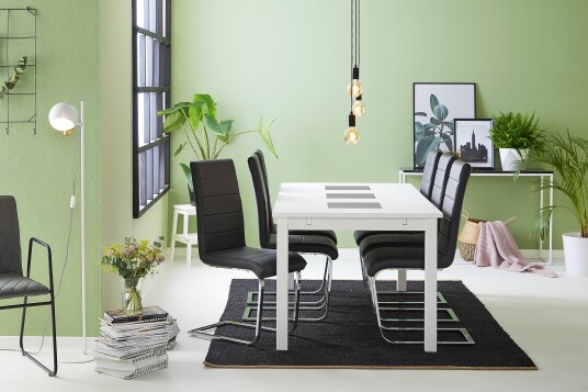 Basic Home Spisegruppe Octavia Hvit/Svart 6 Jack Stoler
