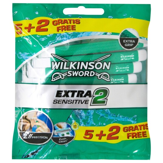 Wilkinson Engangsskraper Extra 2 Sensitive 5+2 stk. Wilkinson Engangsskraper Extra 2 Sensitive 5+2 stk.