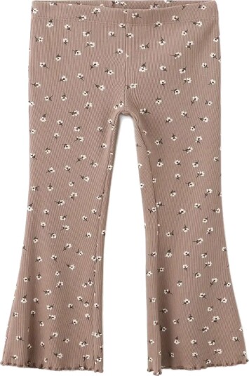 Mango Printed Ribbed Leggings BROWN 18-24M
