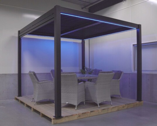 LED belysning til pergola Skagen  3 x 3 m ARG-PG/RGB