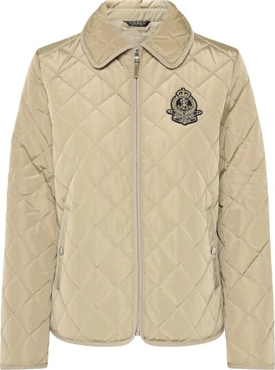 Lauren Ralph Lauren Crest Patch Diamond Quilted Jacket Beige XL