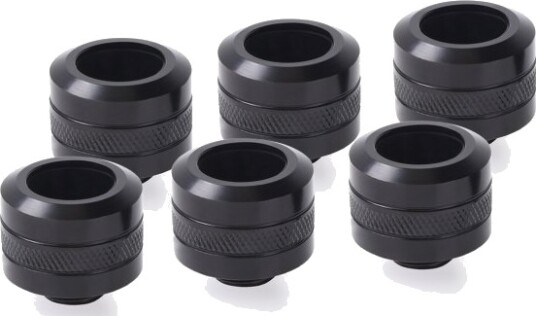 Alphacool Eiszapfen Pro 16 mm Hardtube Fitting 6 Pack Svart 17477