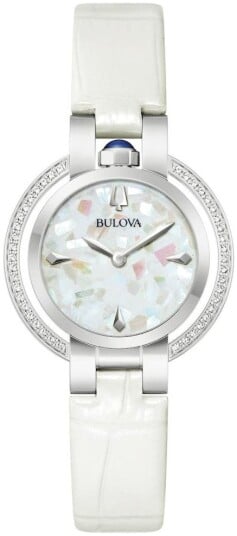 Bulova Dameklokke 96R254 Rubaiyat Hvit/Lær Ø30 mm Bulova Dameklokke 96R254 Rubaiyat Hvit/Lær Ø30 mm