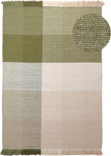 Ullteppe Chaves grønn/beige Størrelse: 240 x 340 cm