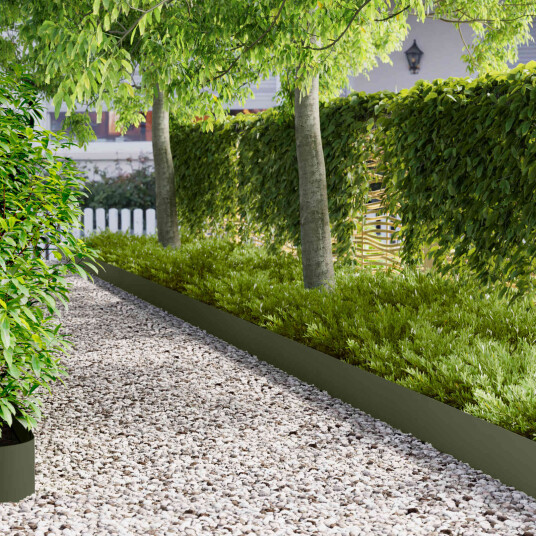 vidaXL Gjerdekant 20 stk. 102 x 15 x 4 cm Stål Olivengrønn