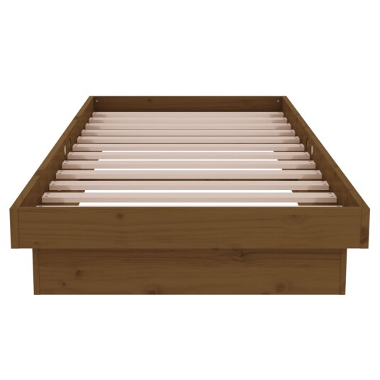 vidaXL Sengeramme honningbrun heltre 75x190 cm 2FT6 Small Single